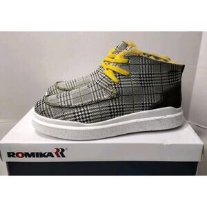 Romika Womens Helsinki 02 Black/Yellow Merino Kombi Boot Shoes Size 39 US 8.5